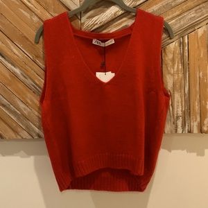 Zara Red sweater vest
